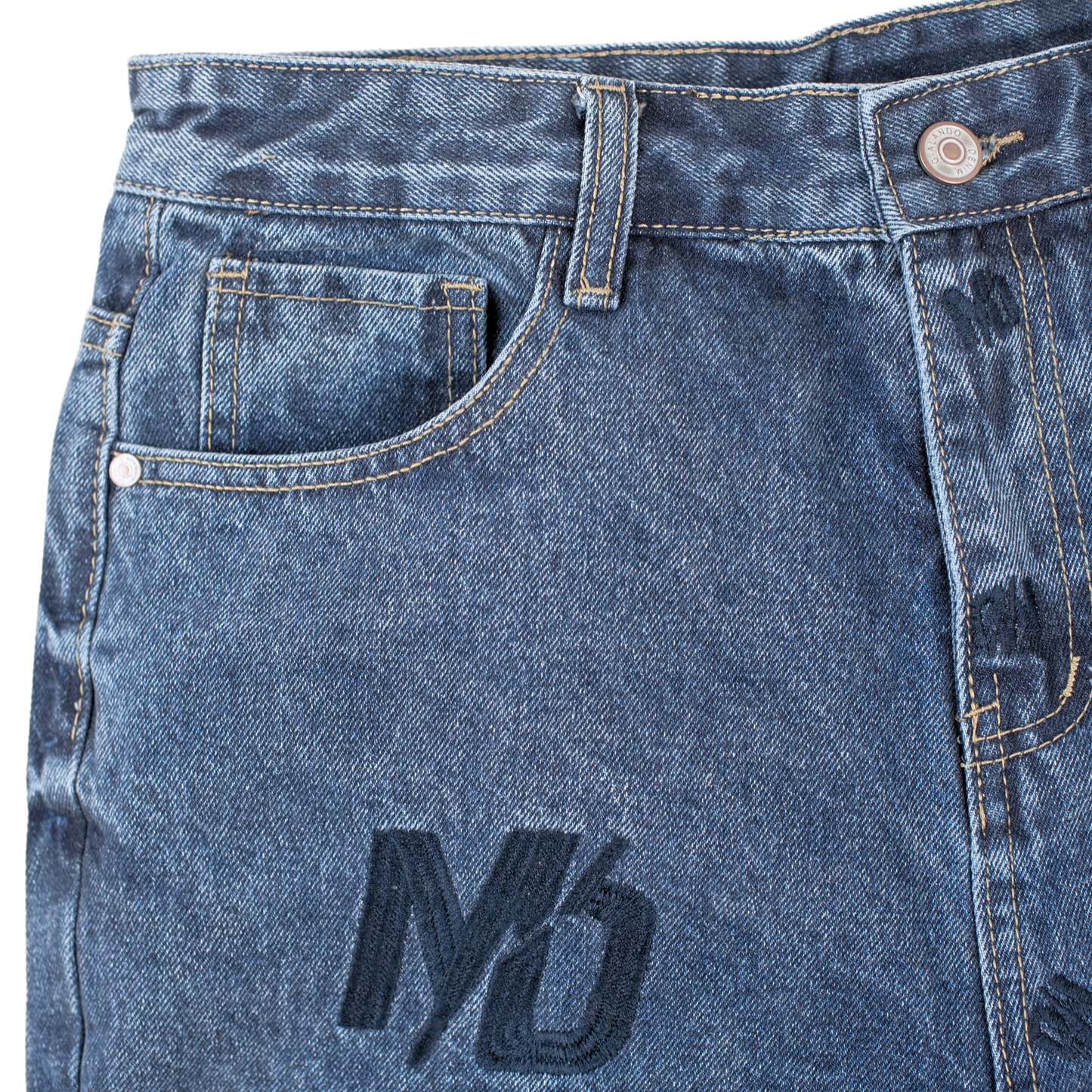 ND Monogram Distressed Denim Shorts 13919