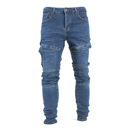 Blue Matrix Panel Skinny Jean