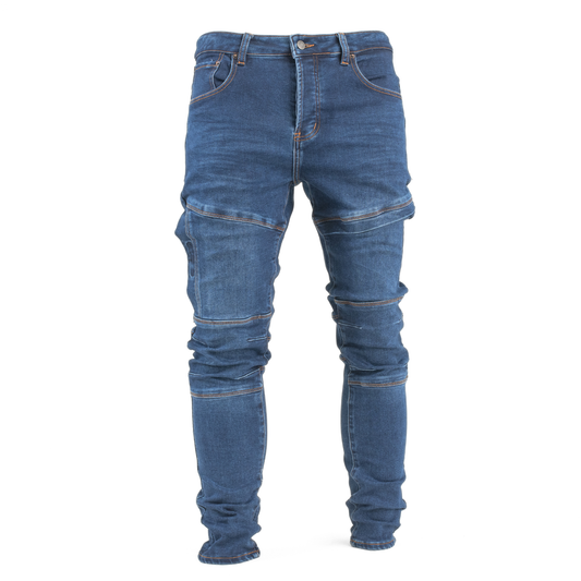 Blue Matrix Panel Skinny Jean
