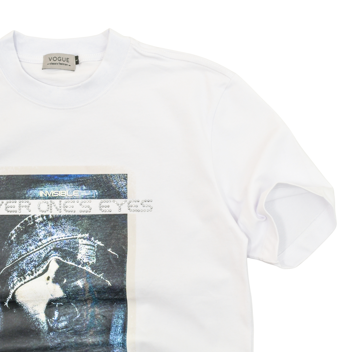 Hidden Vision Rhinestone Graphic T-Shirt