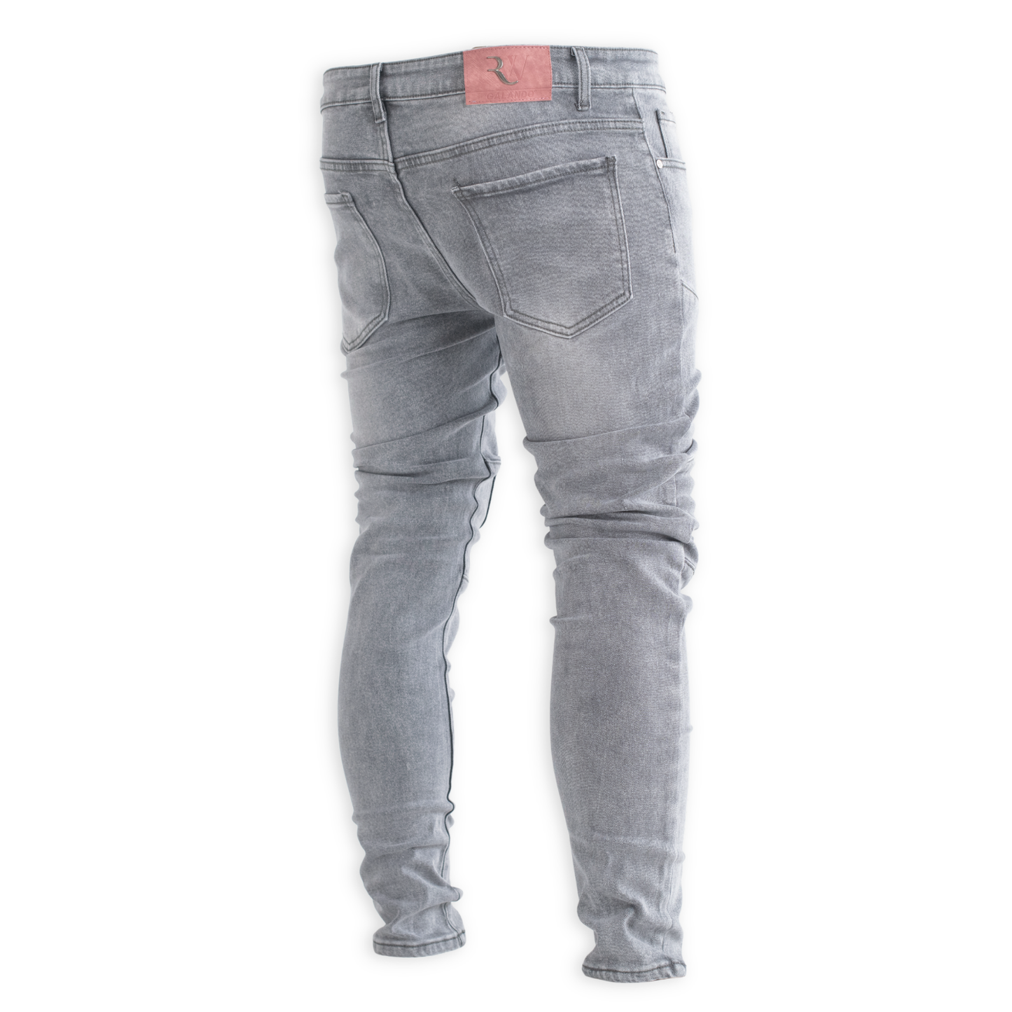 Shadow Grey Moto Panel Skinny Denim