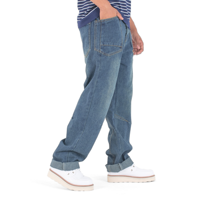 Retro Axis Panelled Loose Fit Denim