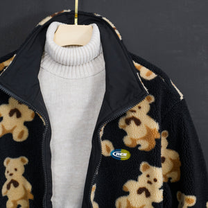 Men Teddy Bear Fleece Fluffy Winter Reversible Jacket Only.