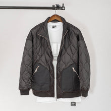 Load image into Gallery viewer, Unisex Bomber Varsity Diamond Quilted Full Zip Jacket.
