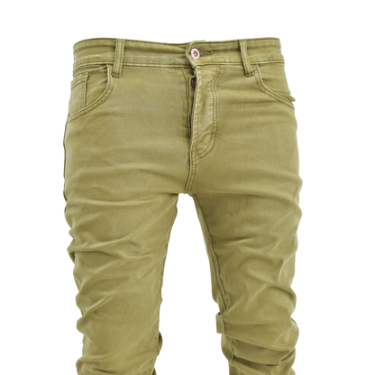 LOWKAL Desert Stack Slim Jeans – Olive Green