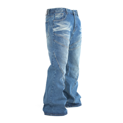 Arc Line Washed Baggy Denim
