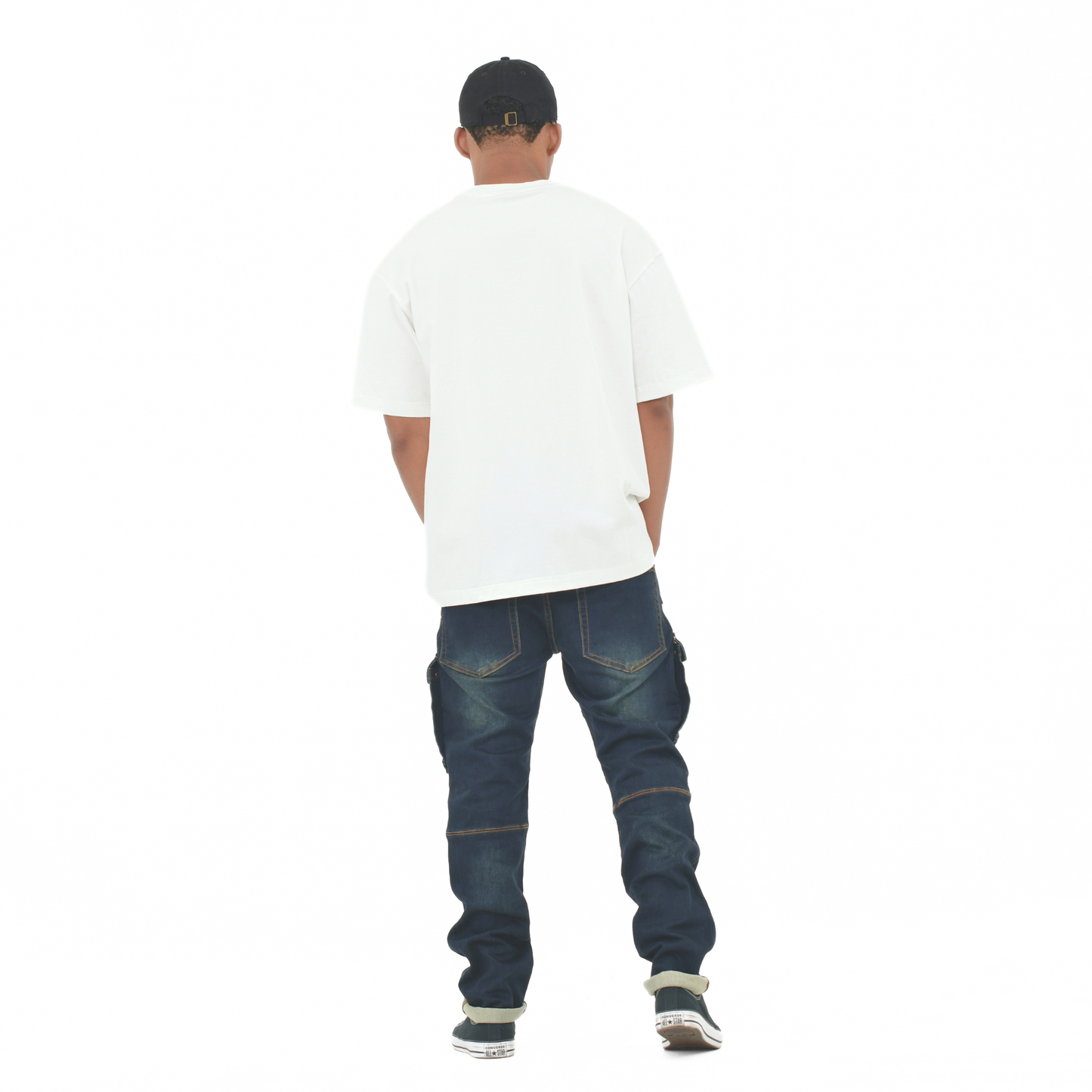 Utility Panel Cargo Denim Jeans – Dark Indigo