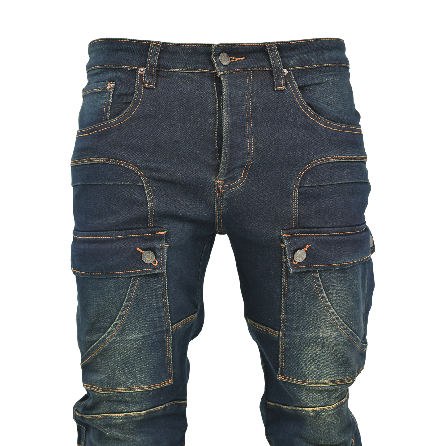 Utility Panel Cargo Denim Jeans – Dark Indigo