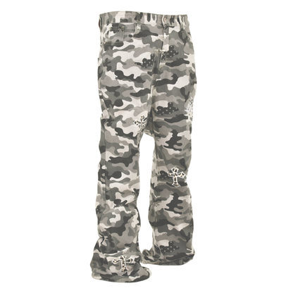 Shadow Cross Camo Stacked Jeans