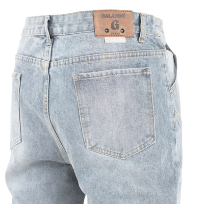 Blue Drift Arc-Paneled Relaxed Straight Jean
