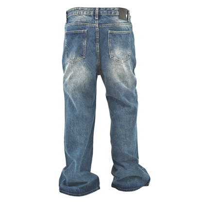LOWKAL Arc Panel Washed Baggy Denim
