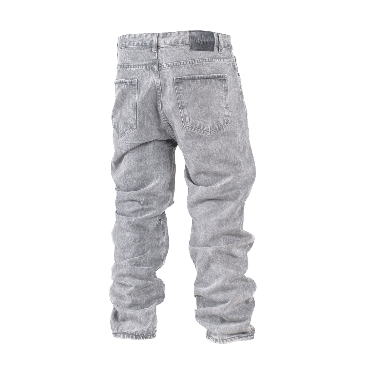 Men’s Grey Utility Ripstop Distressed Baggy Jeans
