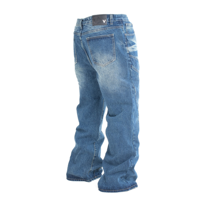 Arc Line Washed Baggy Denim