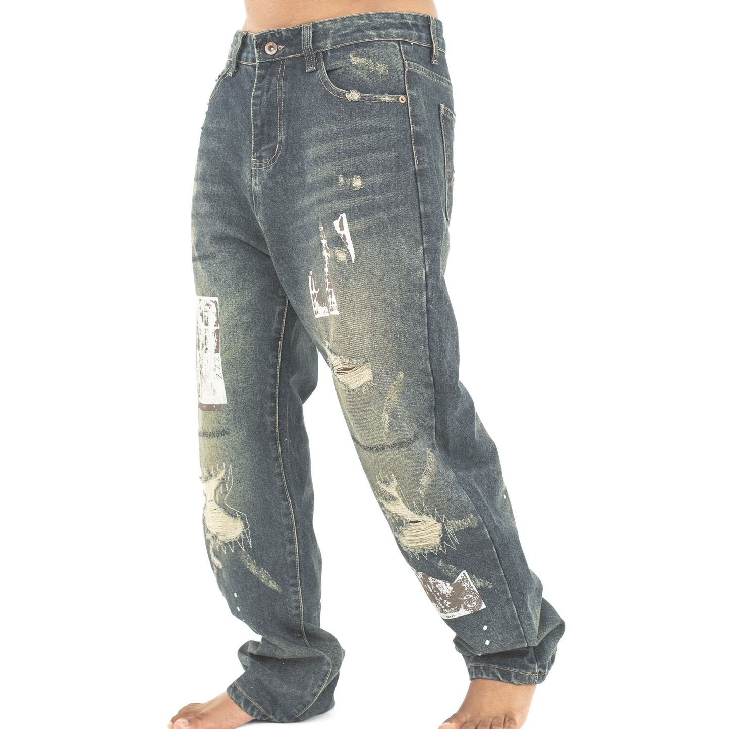 Urban Relic Distressed Baggy Denim