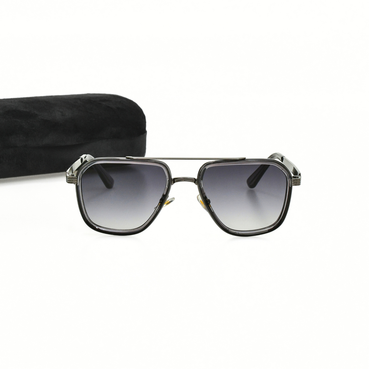 LOWKAL Executive Double-Bar Square Sunglasses