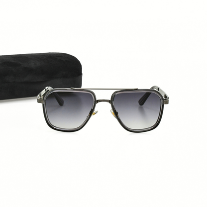 LOWKAL Executive Double-Bar Square Sunglasses
