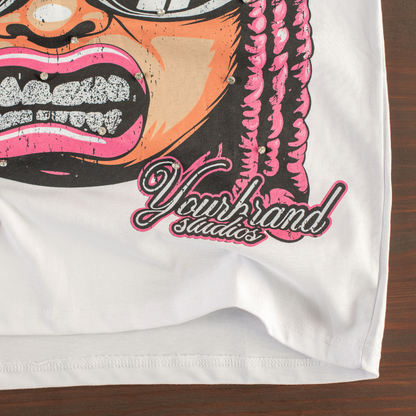 Chrome Gaze Rhinestone Graphic T-shirt