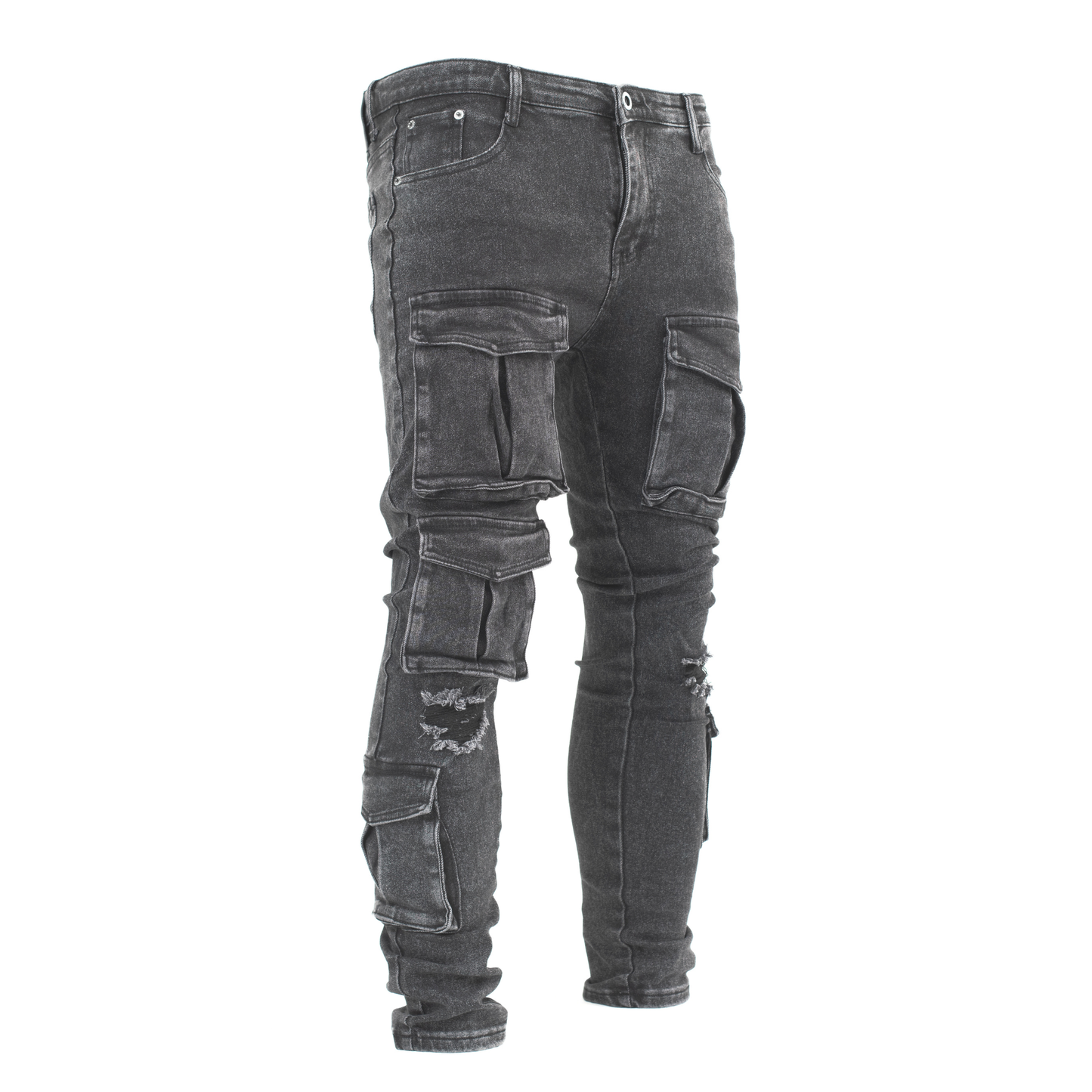 Shadow Distressed Utility Cargo Denim