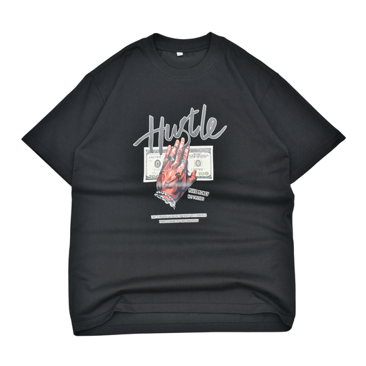LOWKAL Hustle Graphic Oversized T-Shirt