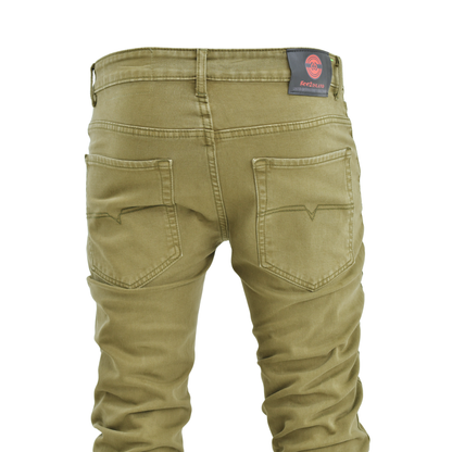 LOWKAL Desert Stack Slim Jeans – Olive Green