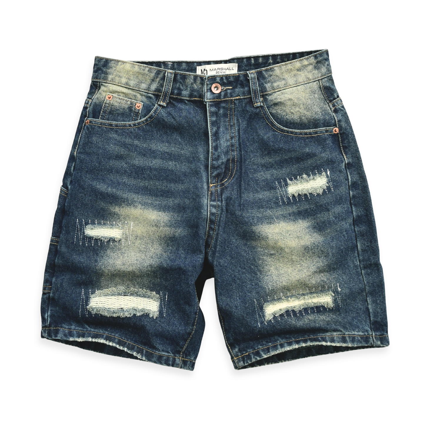 Urban Utility Distressed Denim Shorts