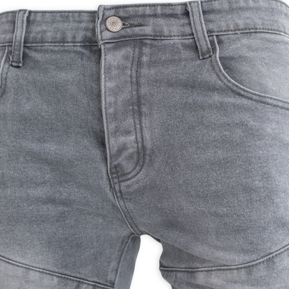 Shadow Grey Moto Panel Skinny Denim