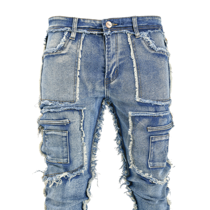 Frayed Frontier Cargo Denim