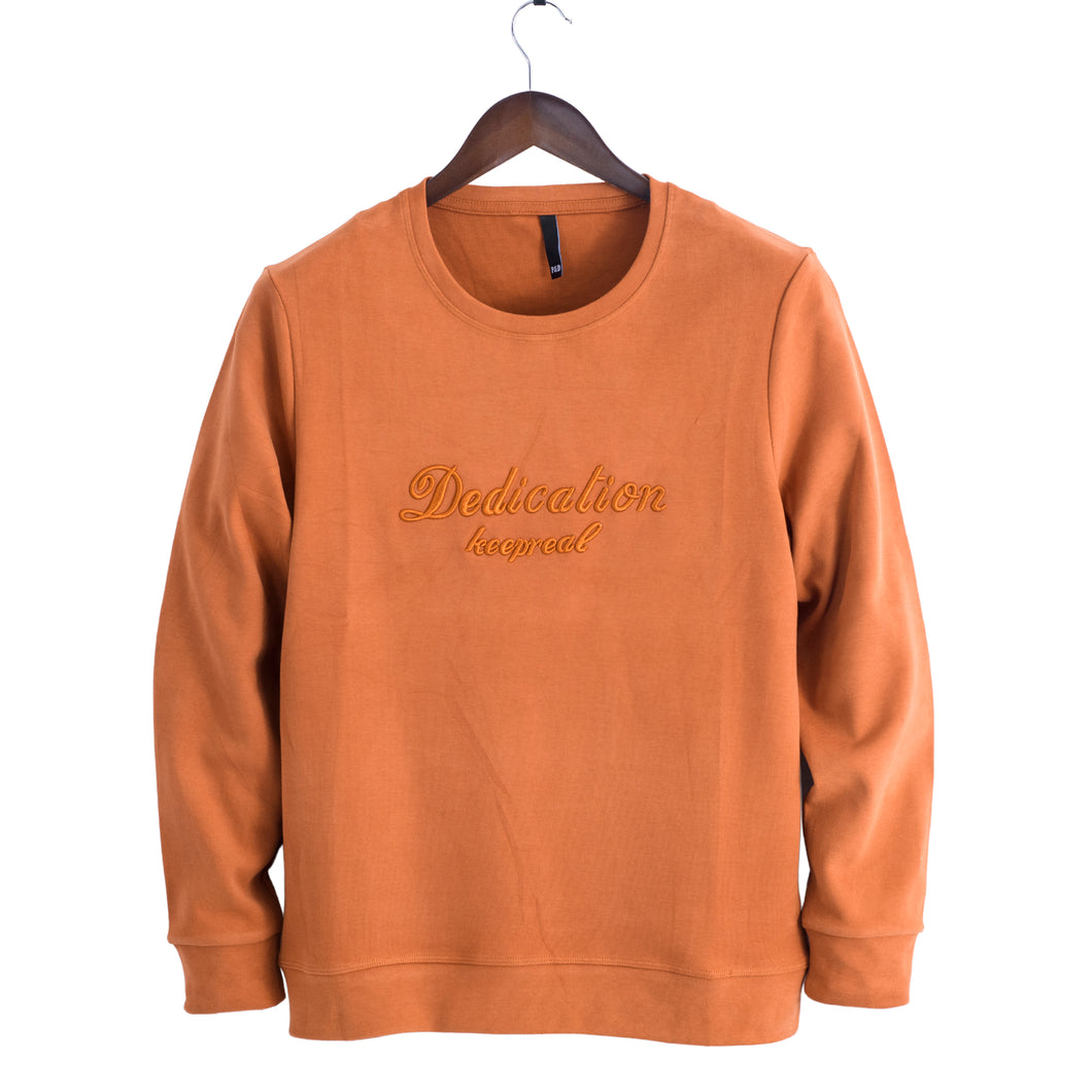 Men Letter “Dedication, Keep Real” Sweatshirt.