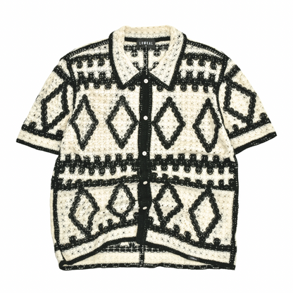 Monochrome Diamond Crochet Shirt