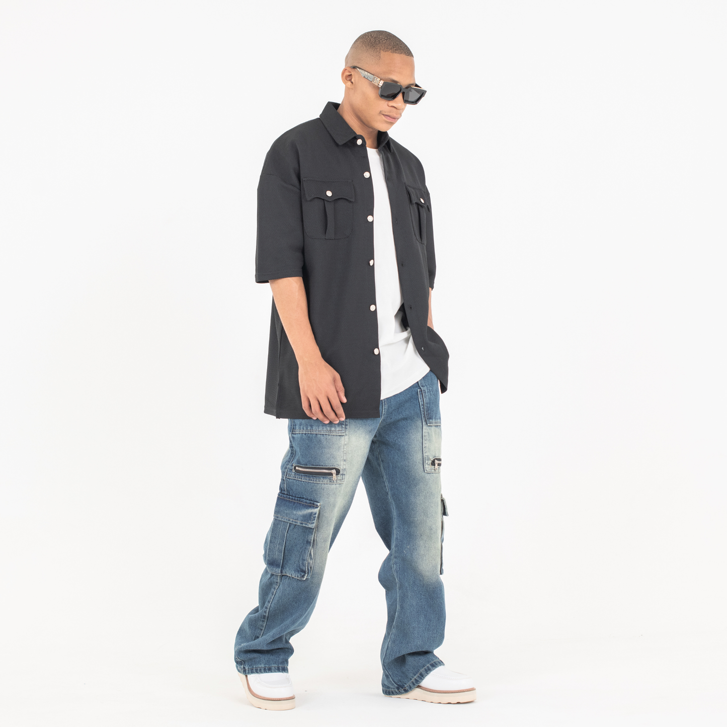 Vintage Style Cargo Denim