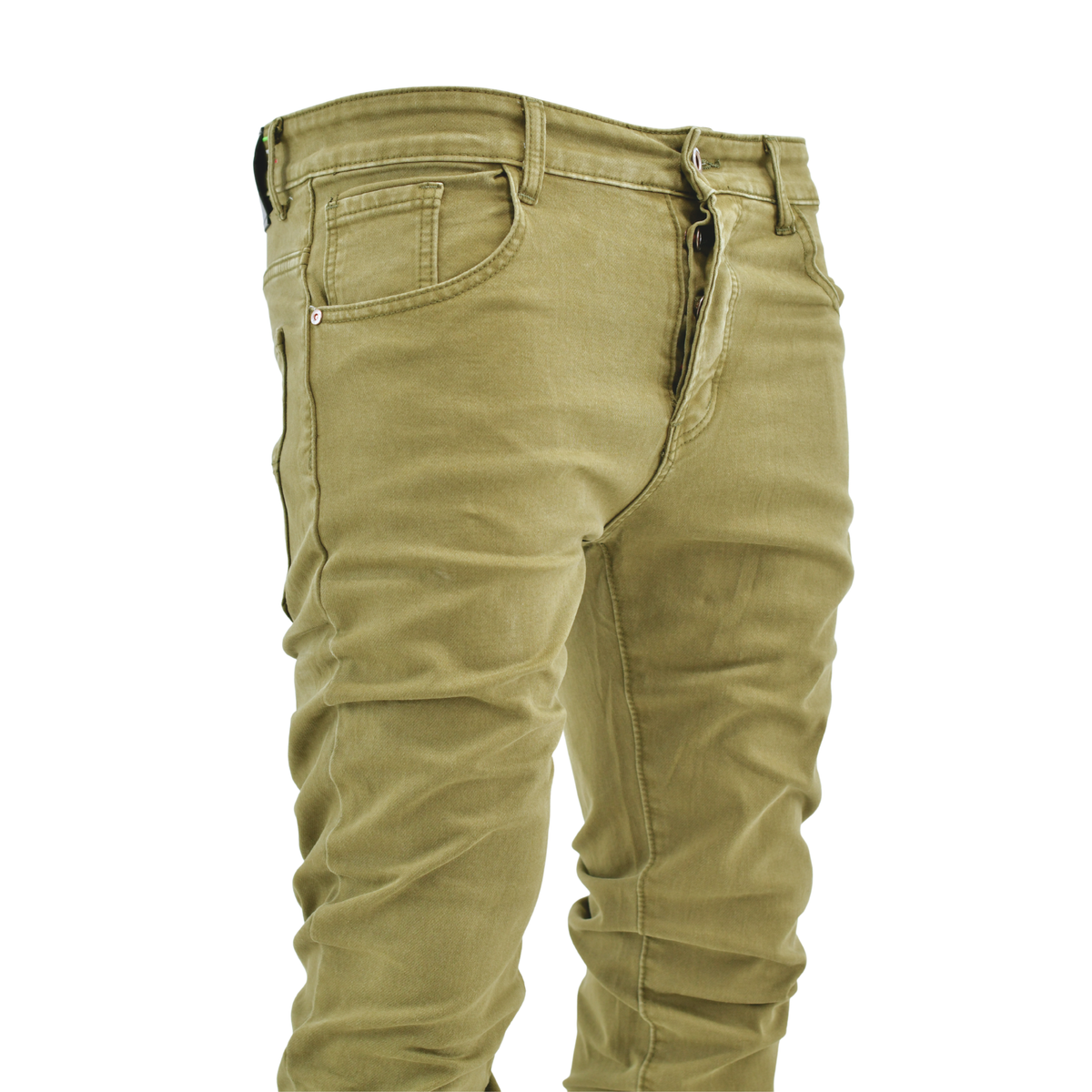 LOWKAL Desert Stack Slim Jeans – Olive Green