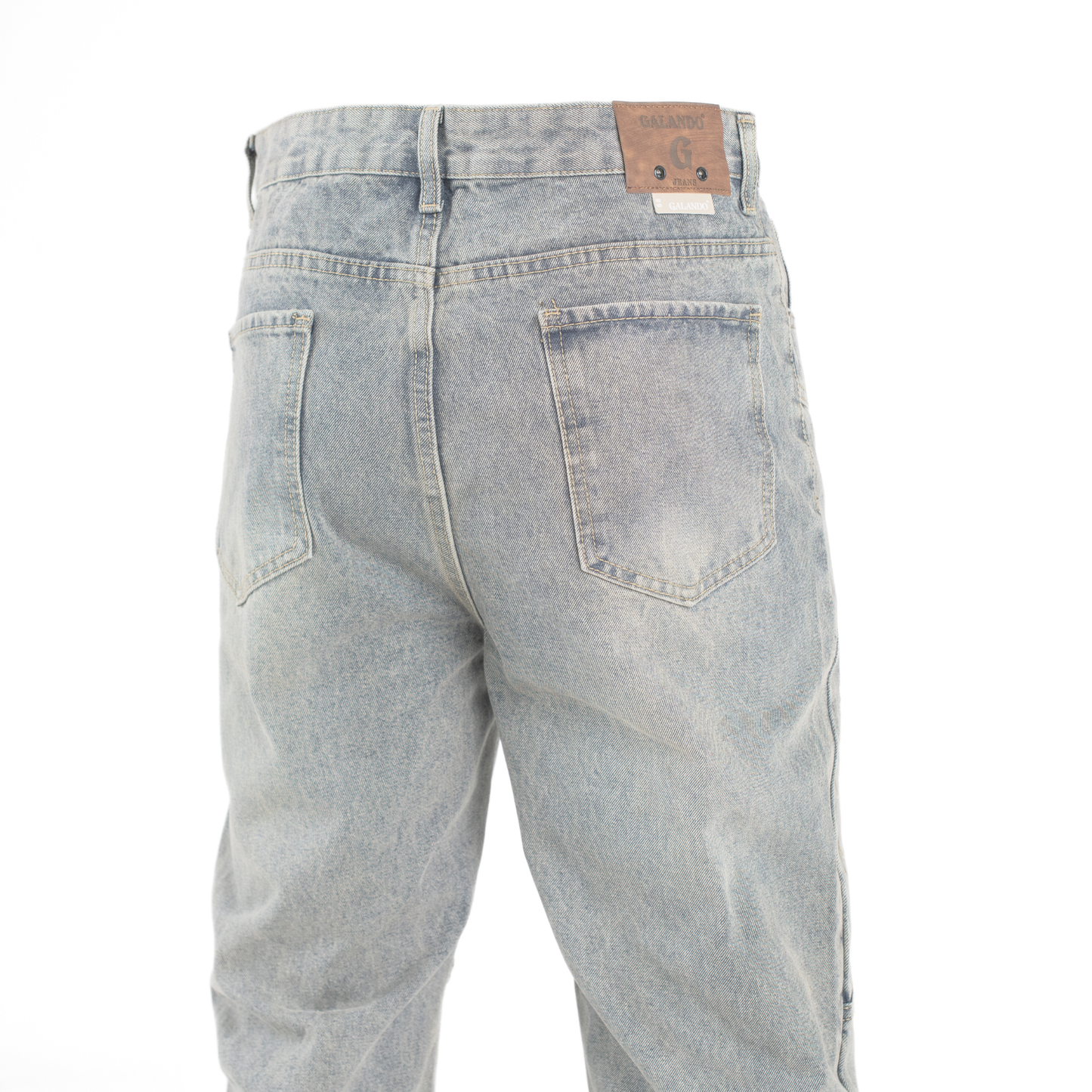 Eternal Crest Embroidered Light Wash Denim