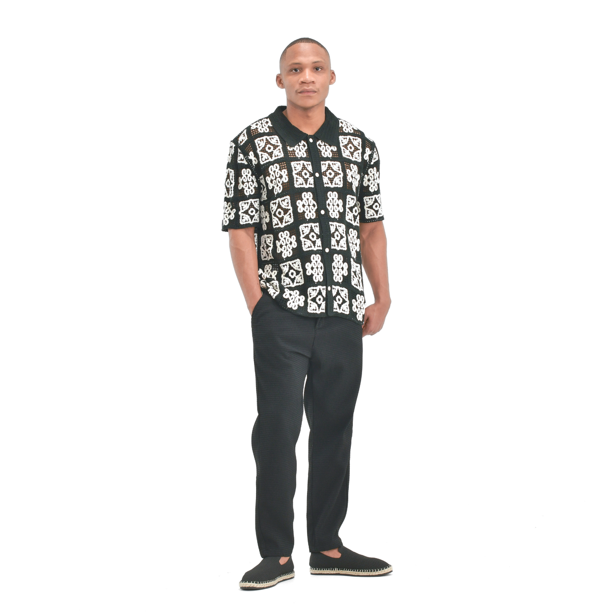 LOWKAL Heritage Tile Crochet Shirt