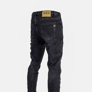 Men Black Frayed Jeans