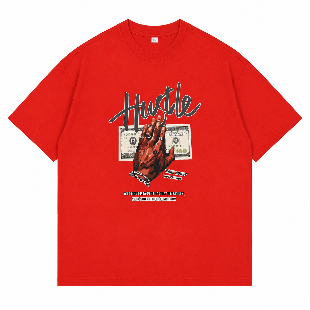LOWKAL Hustle Graphic Oversized T-Shirt