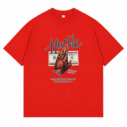 LOWKAL Hustle Graphic Oversized T-Shirt