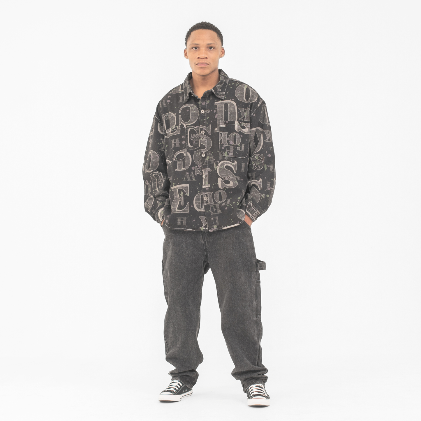 Graffiti Code Denim Shirt Jacket