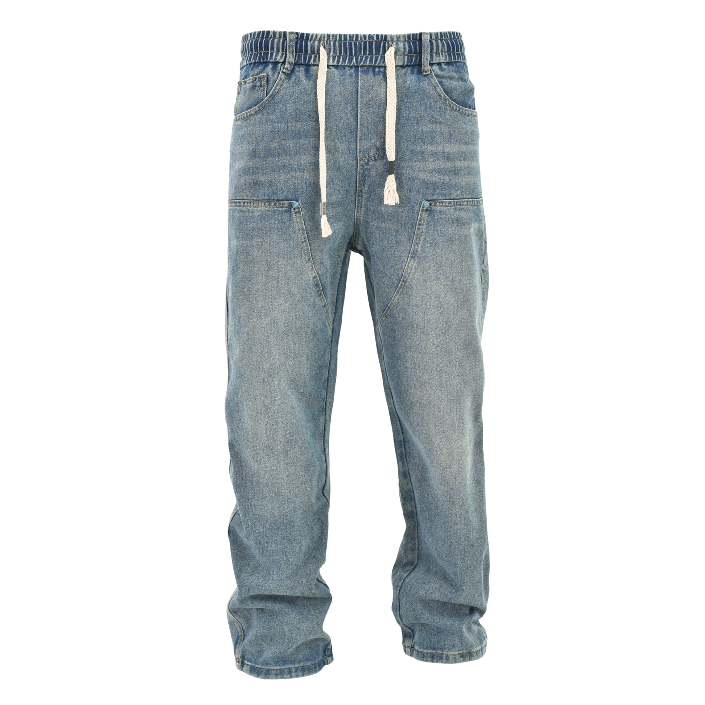 Vintage Wash Utility Drawstring Denim F8689
