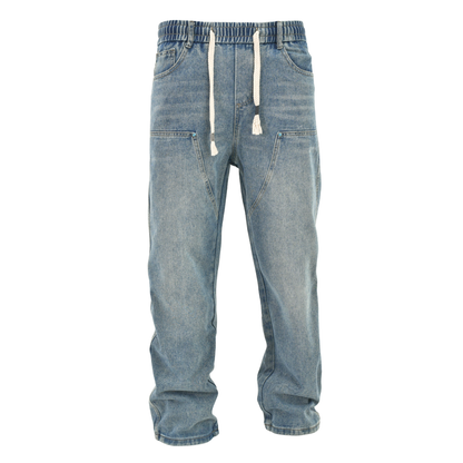 Vintage Wash Utility Drawstring Denim F8689