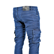 Load image into Gallery viewer, Men’s Deep Indigo Utility Slim Fit Cargo Jeans
