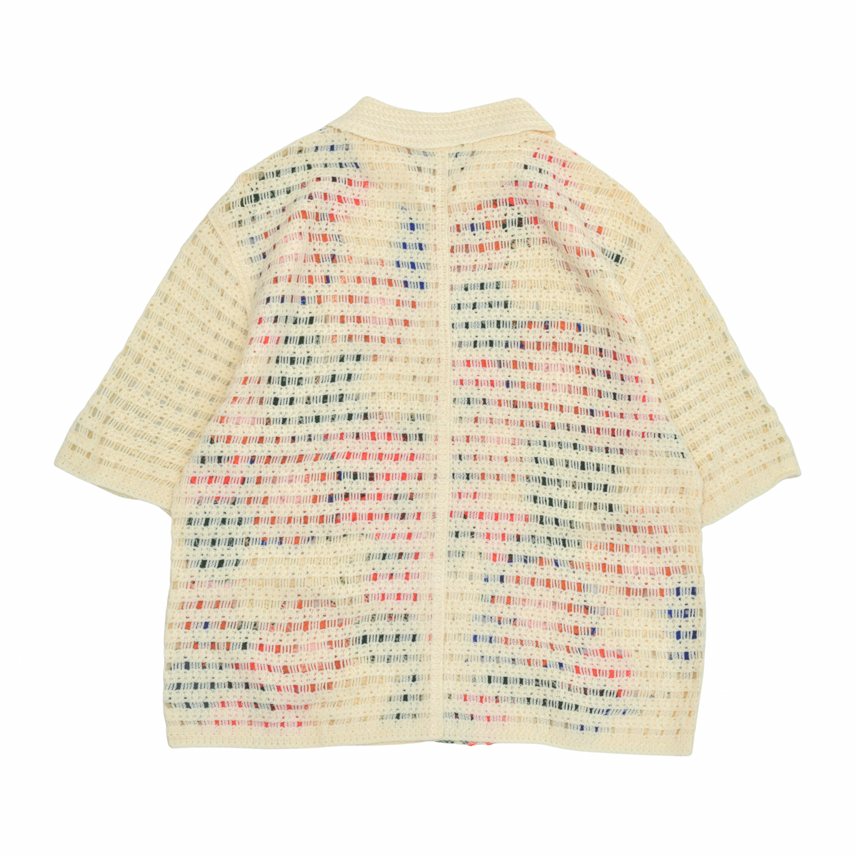 Botanical Mosaic Crochet Shirt – Cream Multi