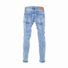 Load image into Gallery viewer, Men Light Blue SR Stone Wash Skinny Jeans
