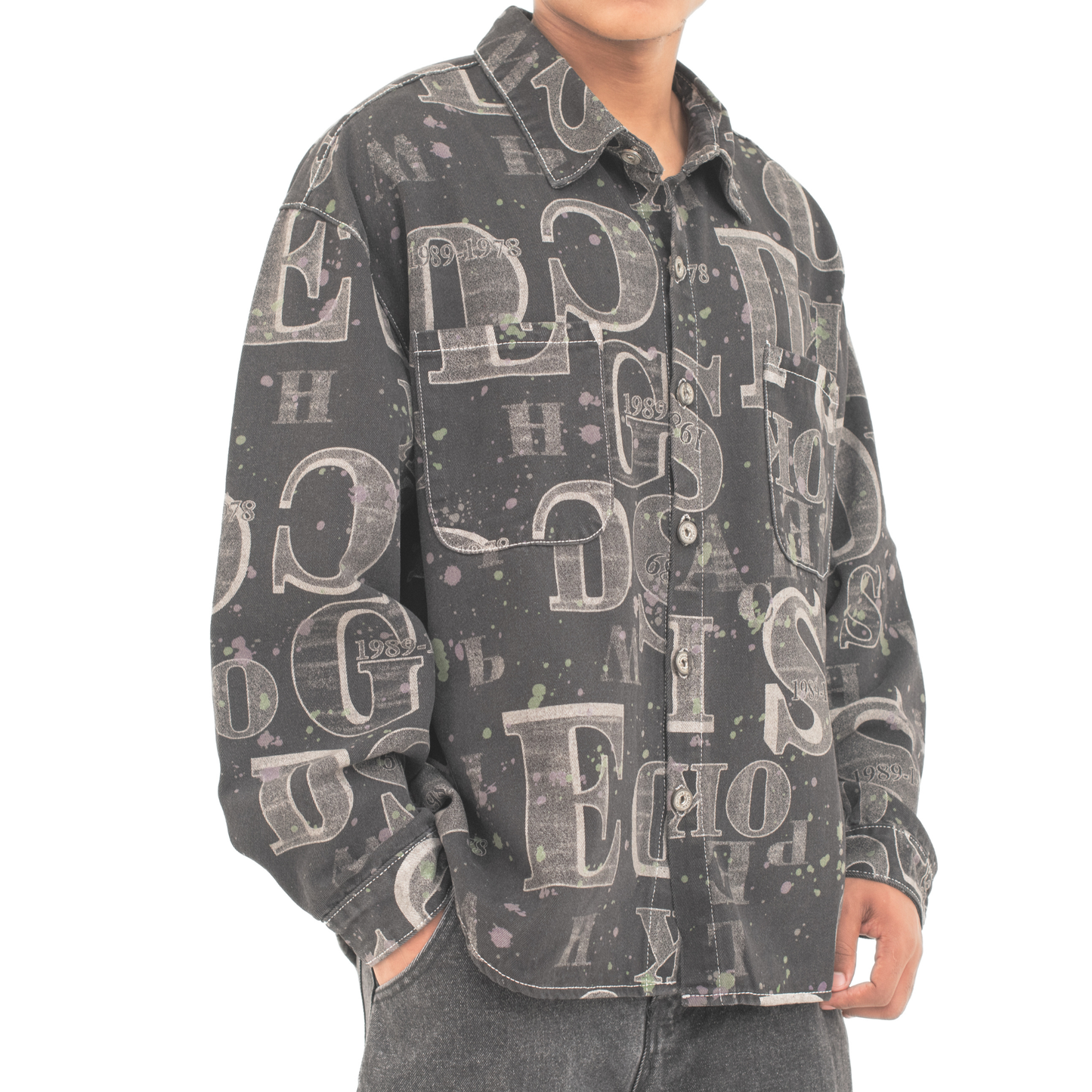 Graffiti Code Denim Shirt Jacket