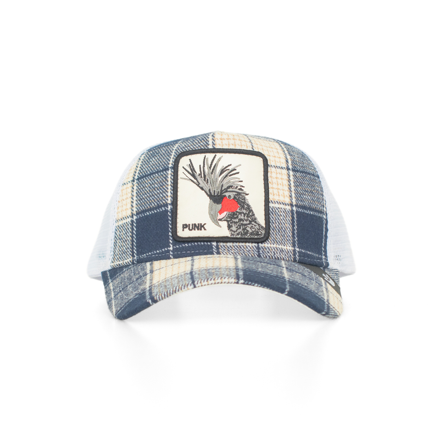 Punk Crest Check Mesh Trucker Cap