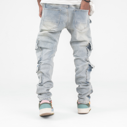 Tactical Multi-Pocket Cargo Denim Jeans