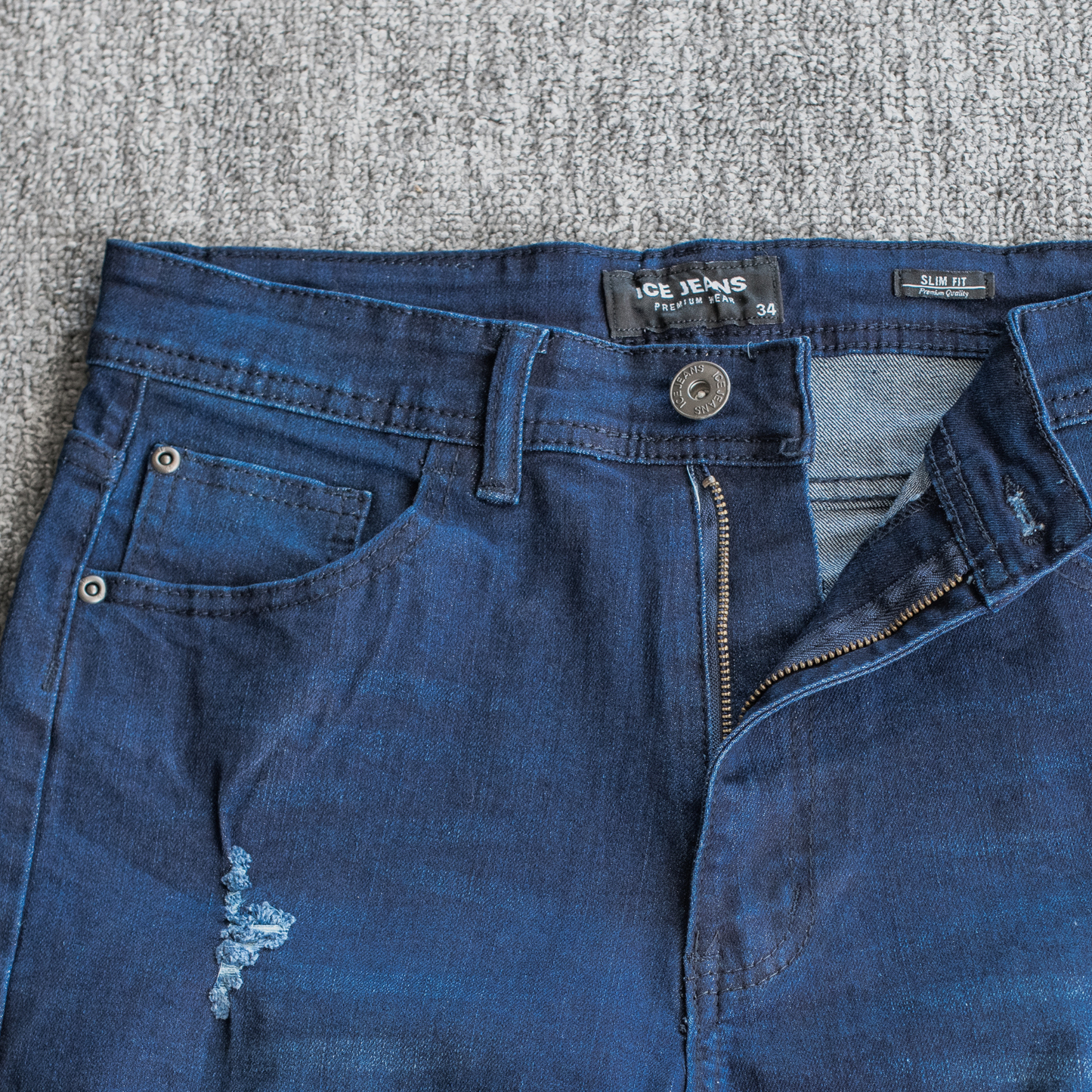 Ice Cut Off Distressed Denim Short