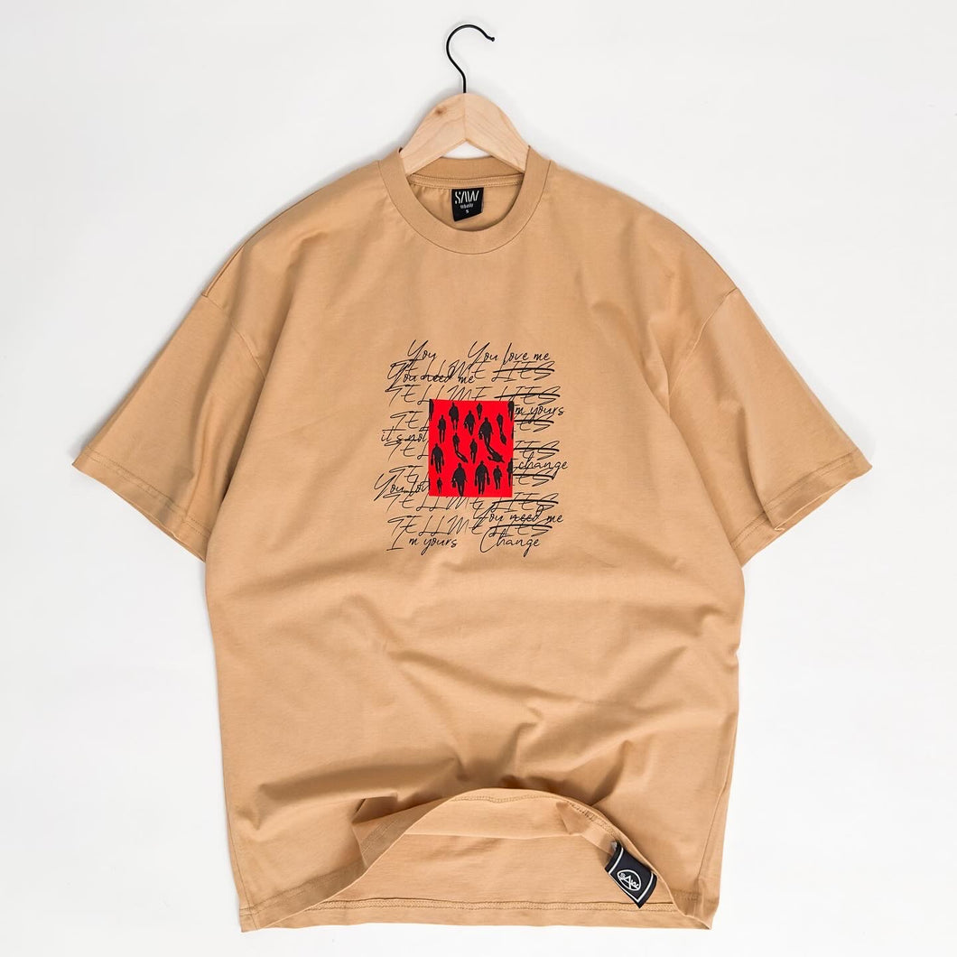 Men “Piece” Letter Embellished Graphic Tshirt.