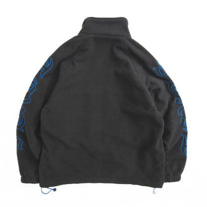 Men’s Retro Letter Embroidered Full Zip Fleece Jacket.