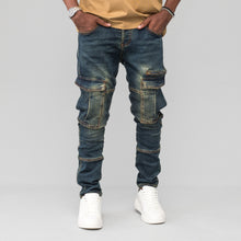 Load image into Gallery viewer, LANNIU Stacked Cargo Denim
