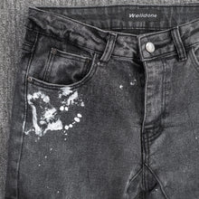 Load image into Gallery viewer, Black Acid Wash Cargo Jeans
